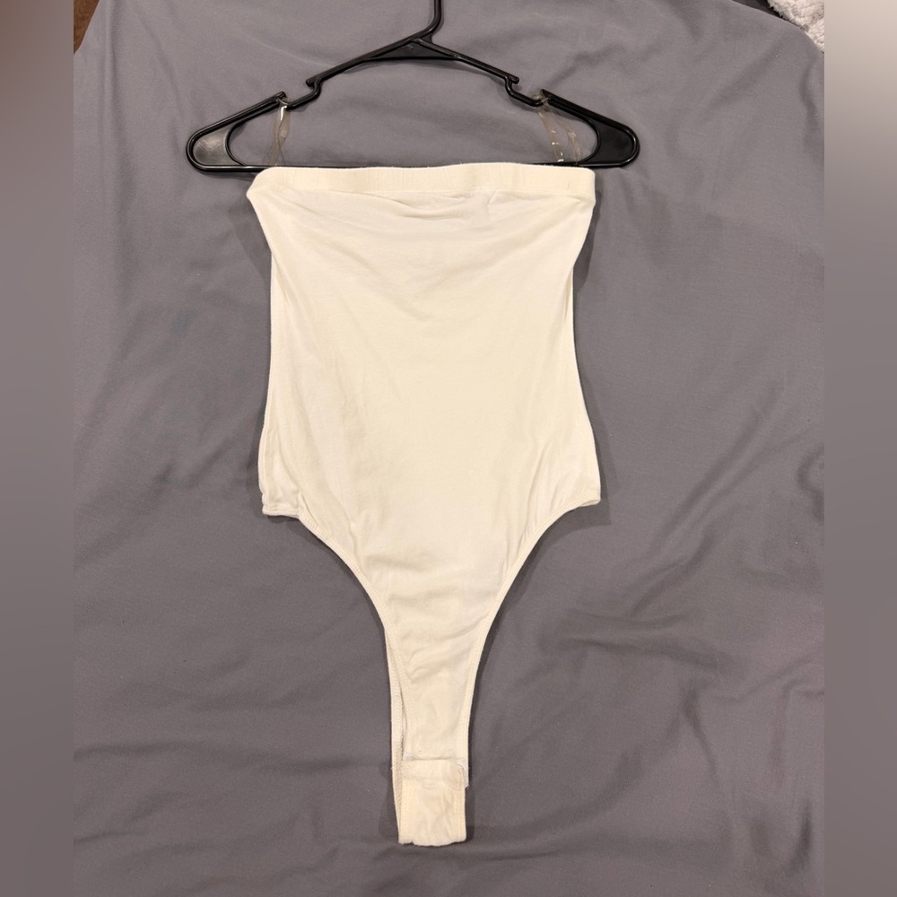 White Strapless Bodysuit